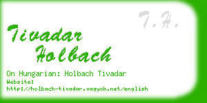 tivadar holbach business card